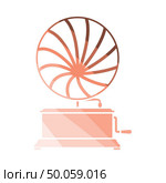 Gramophone icon. Flat color design. Vector illustration. Стоковая иллюстрация, агентство Ingram Publishing / Фотобанк Лори