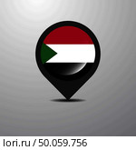 Sudan Map Pin. Стоковая иллюстрация, агентство Ingram Publishing / Фотобанк Лори