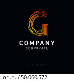 G company logo design with visiting card vector. Стоковая иллюстрация, агентство Ingram Publishing / Фотобанк Лори