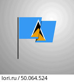 Saint Lucia waving Flag design vector. Стоковая иллюстрация, агентство Ingram Publishing / Фотобанк Лори