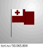 Tonga waving Flag design vector. Стоковая иллюстрация, агентство Ingram Publishing / Фотобанк Лори