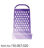 Kitchen grater icon. Flat color design. Vector illustration. Стоковая иллюстрация, агентство Ingram Publishing / Фотобанк Лори