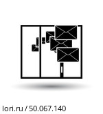 Mailing Icon. Black on White Background With Shadow. Vector Illustration. Стоковая иллюстрация, агентство Ingram Publishing / Фотобанк Лори