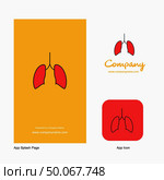 Lungs Company Logo App Icon and Splash Page Design. Creative Business App Design Elements. Стоковая иллюстрация, агентство Ingram Publishing / Фотобанк Лори