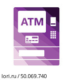 ATM icon. Flat color design. Vector illustration. Стоковая иллюстрация, агентство Ingram Publishing / Фотобанк Лори