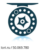 Icon of Fishing reel . Shadow reflection design. Vector illustration. Стоковое фото, агентство Ingram Publishing / Фотобанк Лори