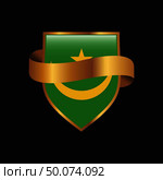 Mauritania flag Golden badge design vector. Стоковая иллюстрация, агентство Ingram Publishing / Фотобанк Лори