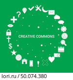 Creative Commons Icon Set. Infographic Vector Template. Стоковая иллюстрация, агентство Ingram Publishing / Фотобанк Лори