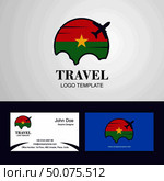 Travel Burkina Faso Flag Logo and Visiting Card Design. Стоковая иллюстрация, агентство Ingram Publishing / Фотобанк Лори