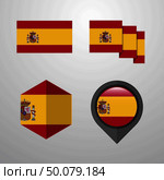 Spain flag design set vector. Стоковая иллюстрация, агентство Ingram Publishing / Фотобанк Лори