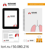 Lungs Business Logo, Tab App, Diary PVC Employee Card and USB Brand Stationary Package Design Vector Template. Стоковая иллюстрация, агентство Ingram Publishing / Фотобанк Лори