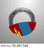Mongolia My Country Flag badge. Стоковая иллюстрация, агентство Ingram Publishing / Фотобанк Лори