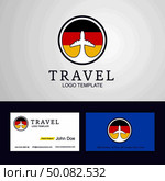 Travel Germany Creative Circle flag Logo and Business card design. Стоковая иллюстрация, агентство Ingram Publishing / Фотобанк Лори