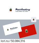 Fire brigade truck  vector logotype with business card template. Elegant corporate identity. - Vector. Стоковая иллюстрация, агентство Ingram Publishing / Фотобанк Лори