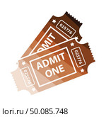 Cinema tickets icon. Flat color design. Vector illustration. Стоковая иллюстрация, агентство Ingram Publishing / Фотобанк Лори