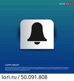 Bell Icon - Blue Sticker button. Стоковая иллюстрация, агентство Ingram Publishing / Фотобанк Лори