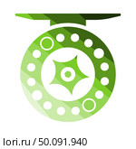 Icon Of Fishing Reel. Flat Color Ladder Design. Vector Illustration. Стоковая иллюстрация, агентство Ingram Publishing / Фотобанк Лори