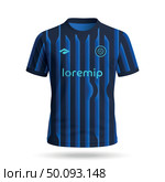 3d realistic soccer jersey in Chelsea style, football club shirt template. Стоковая иллюстрация, иллюстратор Максим Гребешков / Фотобанк Лори