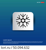 Snow Flake Icon - Blue Sticker button. Стоковая иллюстрация, агентство Ingram Publishing / Фотобанк Лори