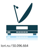 Sattelite Receiver With Antenna. Shadow Reflection Design. Vector Illustration. Стоковое фото, агентство Ingram Publishing / Фотобанк Лори