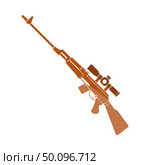 Sniper Rifle Icon. Flat Color Ladder Design. Vector Illustration. Стоковая иллюстрация, агентство Ingram Publishing / Фотобанк Лори
