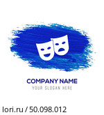 Mask Icon - Blue watercolor background. Стоковая иллюстрация, агентство Ingram Publishing / Фотобанк Лори