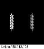 Spikelet of wheat Plant branch icon outline set white color vector illustration flat style simple image. Spikelet of wheat Plant branch icon outline set white color vector illustration flat style image. Стоковая иллюстрация, агентство Ingram Publishing / Фотобанк Лори