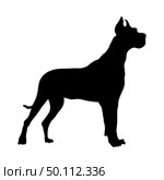 German Great Dane Dog Silhouette. Smooth Vector Illustration. Стоковая иллюстрация, агентство Ingram Publishing / Фотобанк Лори