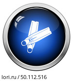 Icon Of Swimming Flippers. Glossy Button Design. Vector Illustration. Стоковая иллюстрация, агентство Ingram Publishing / Фотобанк Лори