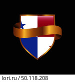 Panama flag Golden badge design vector. Стоковая иллюстрация, агентство Ingram Publishing / Фотобанк Лори