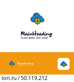 Creative Targeted cloud  Logo Design. Flat color Logo place for Tagline. Vector Illustration. Стоковая иллюстрация, агентство Ingram Publishing / Фотобанк Лори