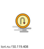 Flat U turn road sign  Icon. Vector. Стоковая иллюстрация, агентство Ingram Publishing / Фотобанк Лори