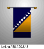 Bosnia and Herzegovina hanging Flag. Стоковая иллюстрация, агентство Ingram Publishing / Фотобанк Лори
