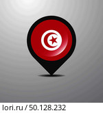 Tunisia Map Pin. Стоковая иллюстрация, агентство Ingram Publishing / Фотобанк Лори