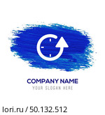 Repeat Clock Icon - Blue watercolor background. Стоковая иллюстрация, агентство Ingram Publishing / Фотобанк Лори
