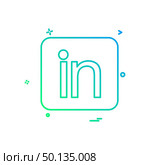 Linked in icon design vector. Стоковая иллюстрация, агентство Ingram Publishing / Фотобанк Лори