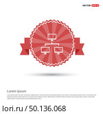 Hierarchical network icon - Red Ribbon banner. Стоковая иллюстрация, агентство Ingram Publishing / Фотобанк Лори