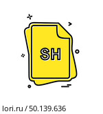 SH file type icon design vector. Стоковая иллюстрация, агентство Ingram Publishing / Фотобанк Лори