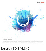 Horse Shoe Icon - Watercolor Background. Стоковая иллюстрация, агентство Ingram Publishing / Фотобанк Лори