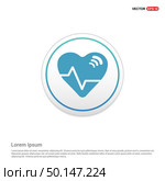 Ecg icon - white circle button. Стоковая иллюстрация, агентство Ingram Publishing / Фотобанк Лори