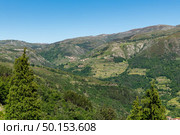 Viewpoint of the Terraces (Miradouro dos Socalcos), overlooking the Agricultural terraces (famous Tibete style landscape view), Porta Cova place, Sistelo, Arcos de Valdevez, Portugal. Стоковое фото, агентство Ingram Publishing / Фотобанк Лори