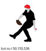 Highly detailed baseball athlete silhouette. Fully editable EPS 10 vector illustration. Стоковая иллюстрация, агентство Ingram Publishing / Фотобанк Лори