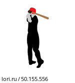 Highly detailed baseball athlete silhouette. Fully editable EPS 10 vector illustration. Стоковая иллюстрация, агентство Ingram Publishing / Фотобанк Лори
