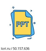 PPT file type icon design vector. Стоковая иллюстрация, агентство Ingram Publishing / Фотобанк Лори