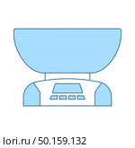 Kitchen Electric Scales Icon. Thin Line With Blue Fill Design. Vector Illustration. Стоковая иллюстрация, агентство Ingram Publishing / Фотобанк Лори