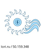 Water Turbine Icon. Thin Line With Blue Fill Design. Vector Illustration. Стоковая иллюстрация, агентство Ingram Publishing / Фотобанк Лори