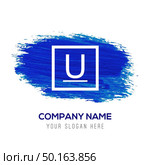 Underline Icon - Blue watercolor background. Стоковая иллюстрация, агентство Ingram Publishing / Фотобанк Лори