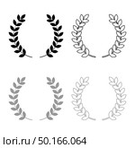 Branch of winner Laurel wreaths Symbol of victory icon outline set black grey color vector illustration flat style simple image. Стоковое фото, агентство Ingram Publishing / Фотобанк Лори