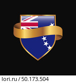 Cook Islands flag Golden badge design vector. Стоковая иллюстрация, агентство Ingram Publishing / Фотобанк Лори