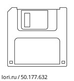 Floppy Icon. Outline Simple Design With Editable Stroke. Vector Illustration. Стоковая иллюстрация, агентство Ingram Publishing / Фотобанк Лори